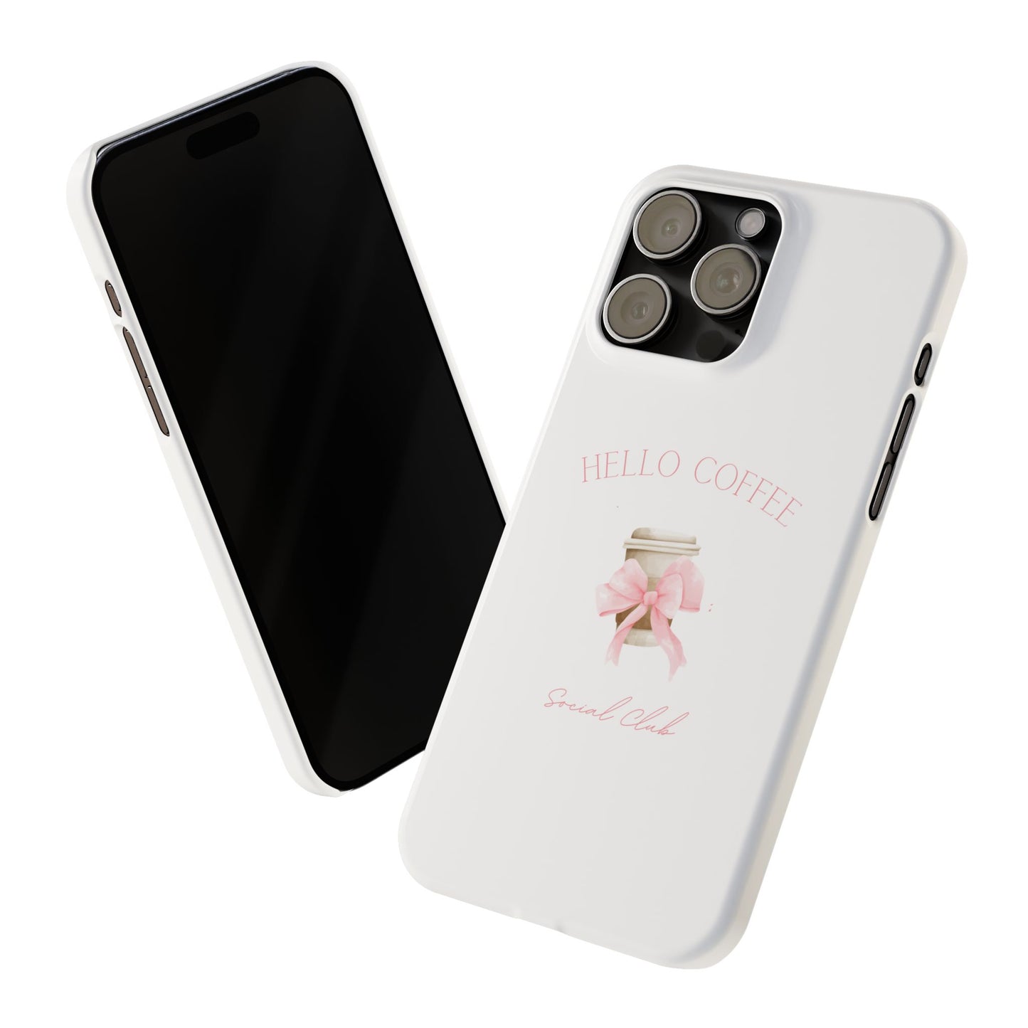 Hello Coffee Bows Slim Phone Case