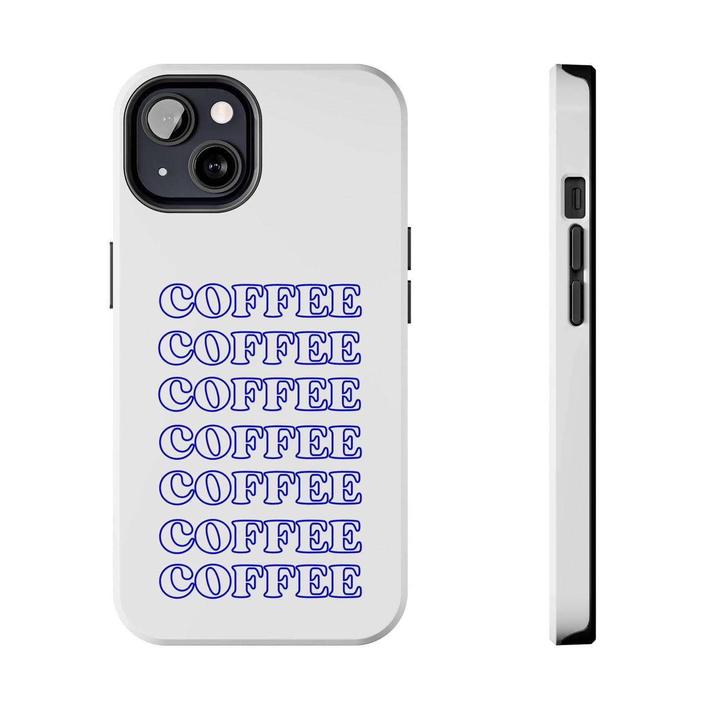 Coffee Repeating Blue Tough Phone Case