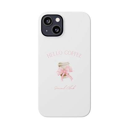 Hello Coffee Bows Slim Phone Case