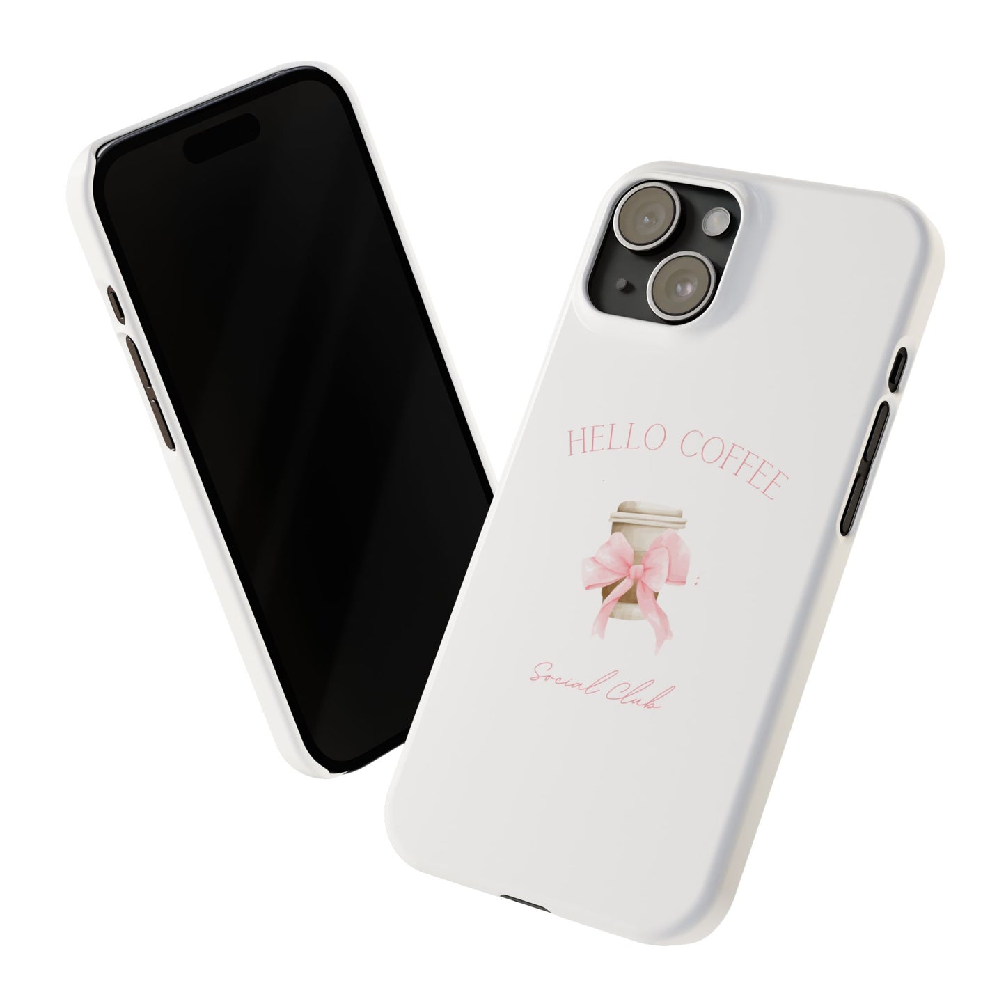 Hello Coffee Bows Slim Phone Case