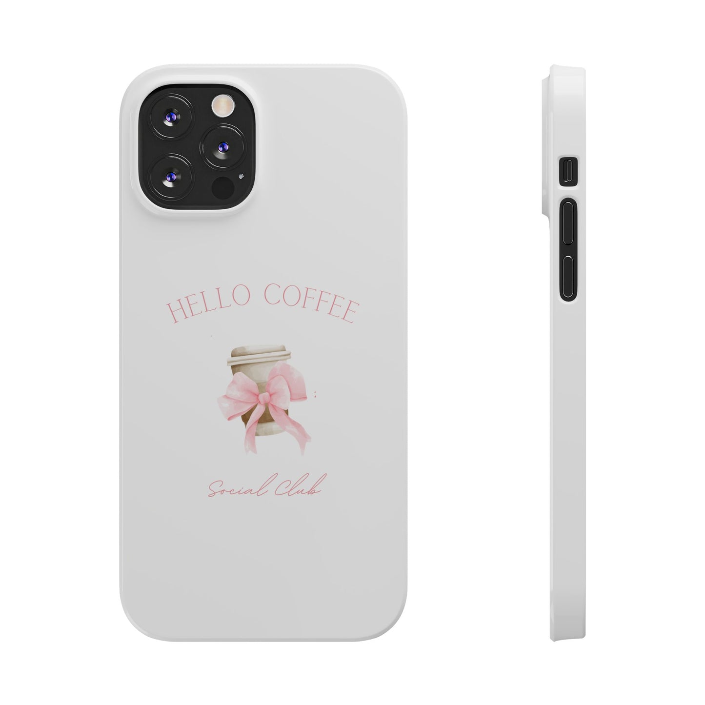 Hello Coffee Bows Slim Phone Case