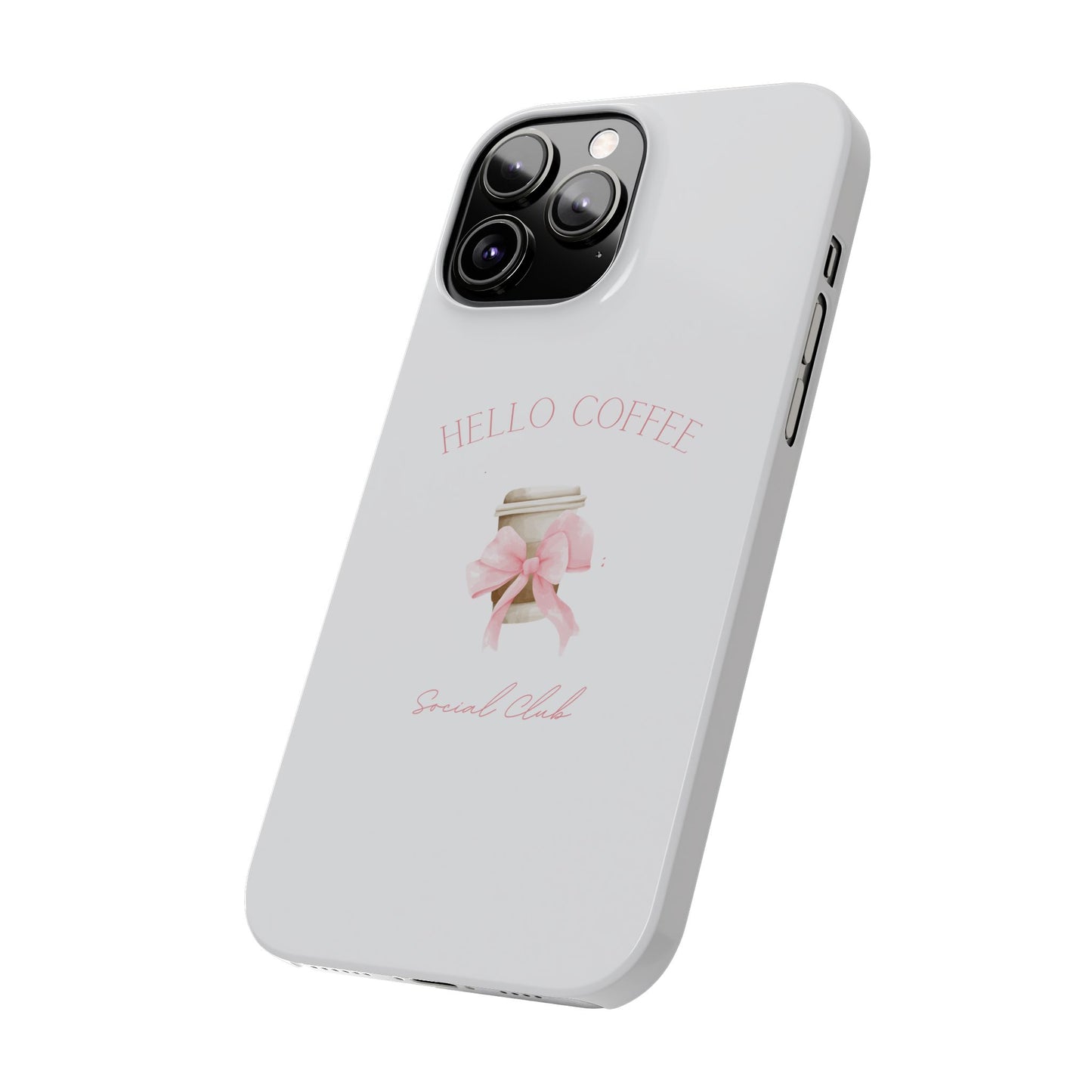 Hello Coffee Bows Slim Phone Case