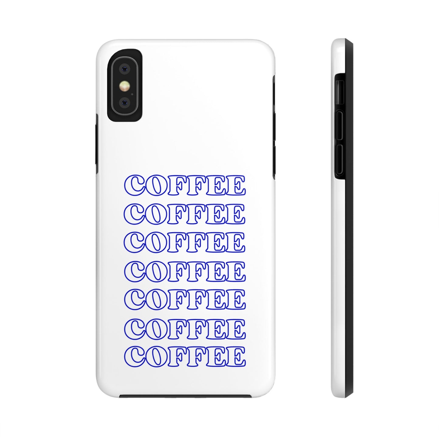 Coffee Repeating Blue Tough Phone Case