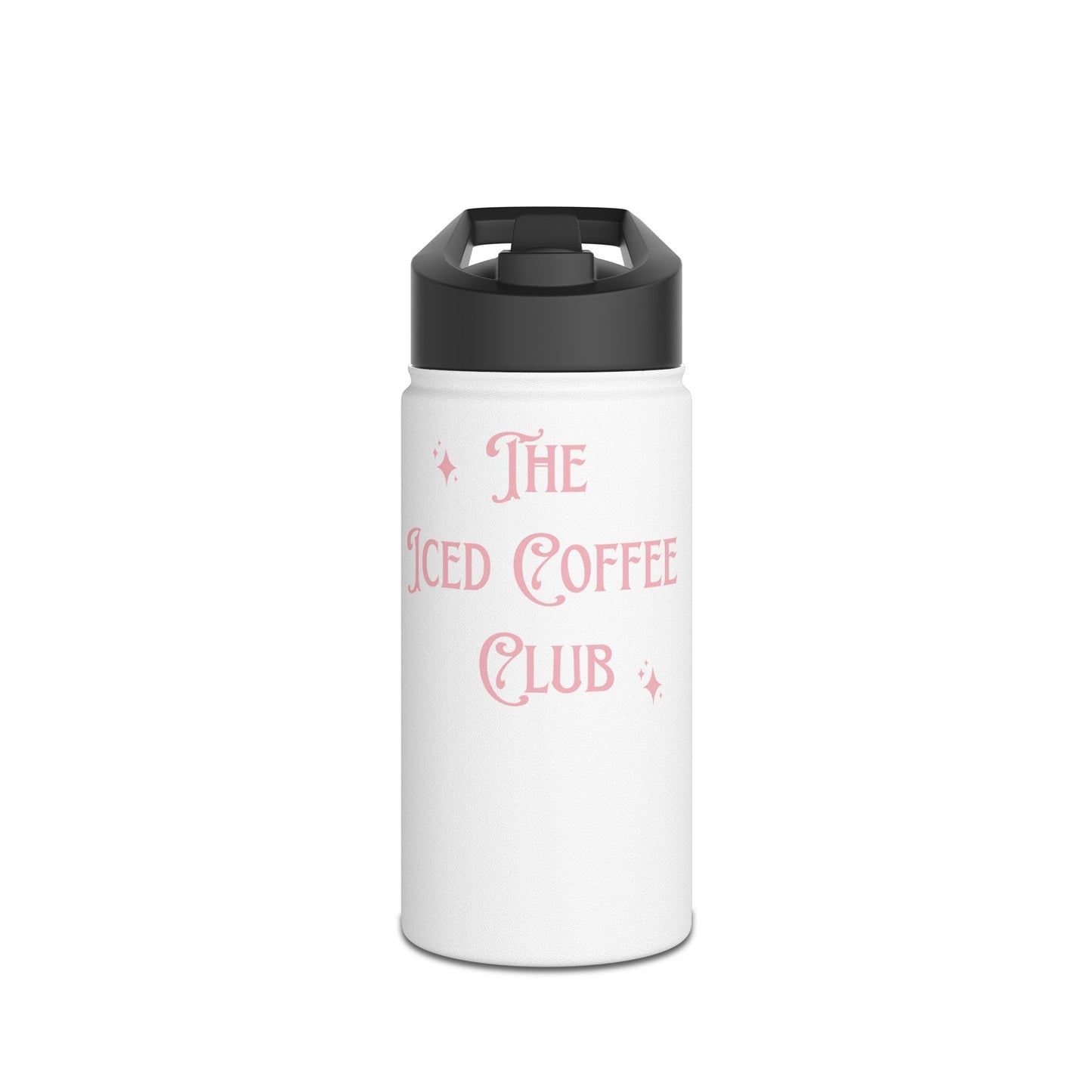 Iced Coffee Club Stainless Steel Water Bottle, Standard Lid