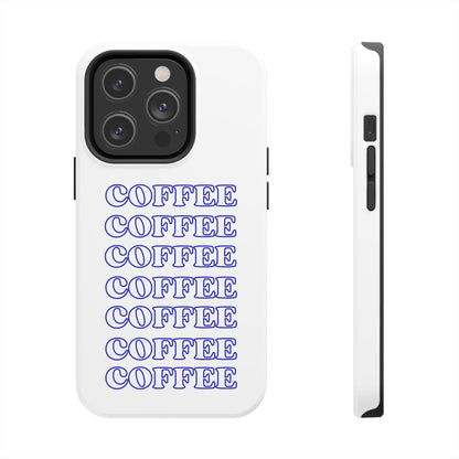 Coffee Repeating Blue Tough Phone Case