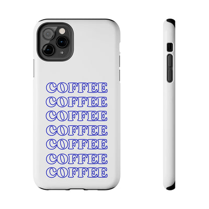 Coffee Repeating Blue Tough Phone Case