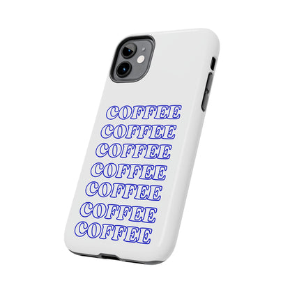 Coffee Repeating Blue Tough Phone Case