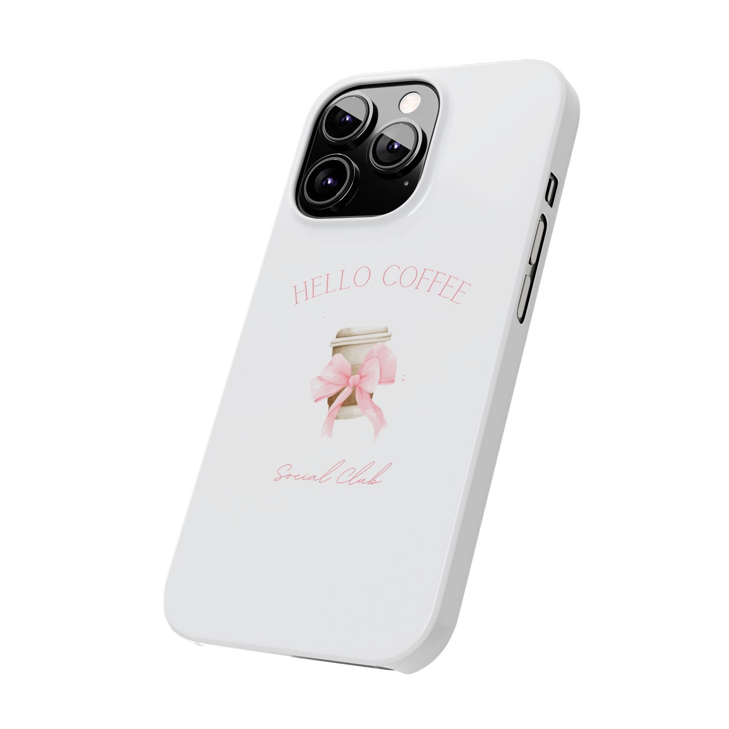 Hello Coffee Bows Slim Phone Case