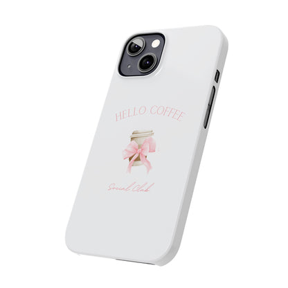 Hello Coffee Bows Slim Phone Case