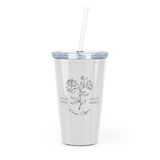 Hello Coffee Hello World Plastic Tumbler w/ Straw