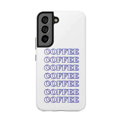 Coffee Repeating Blue Tough Phone Case