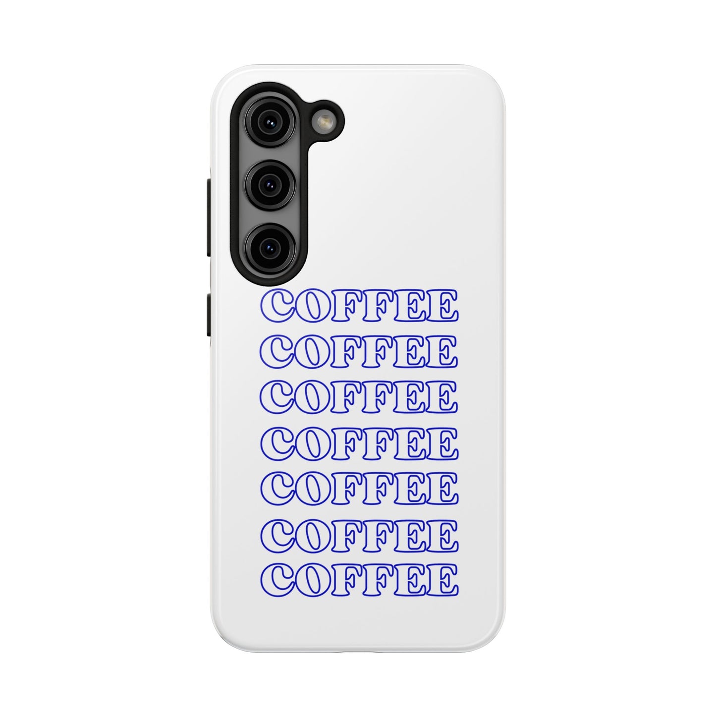 Coffee Repeating Blue Tough Phone Case