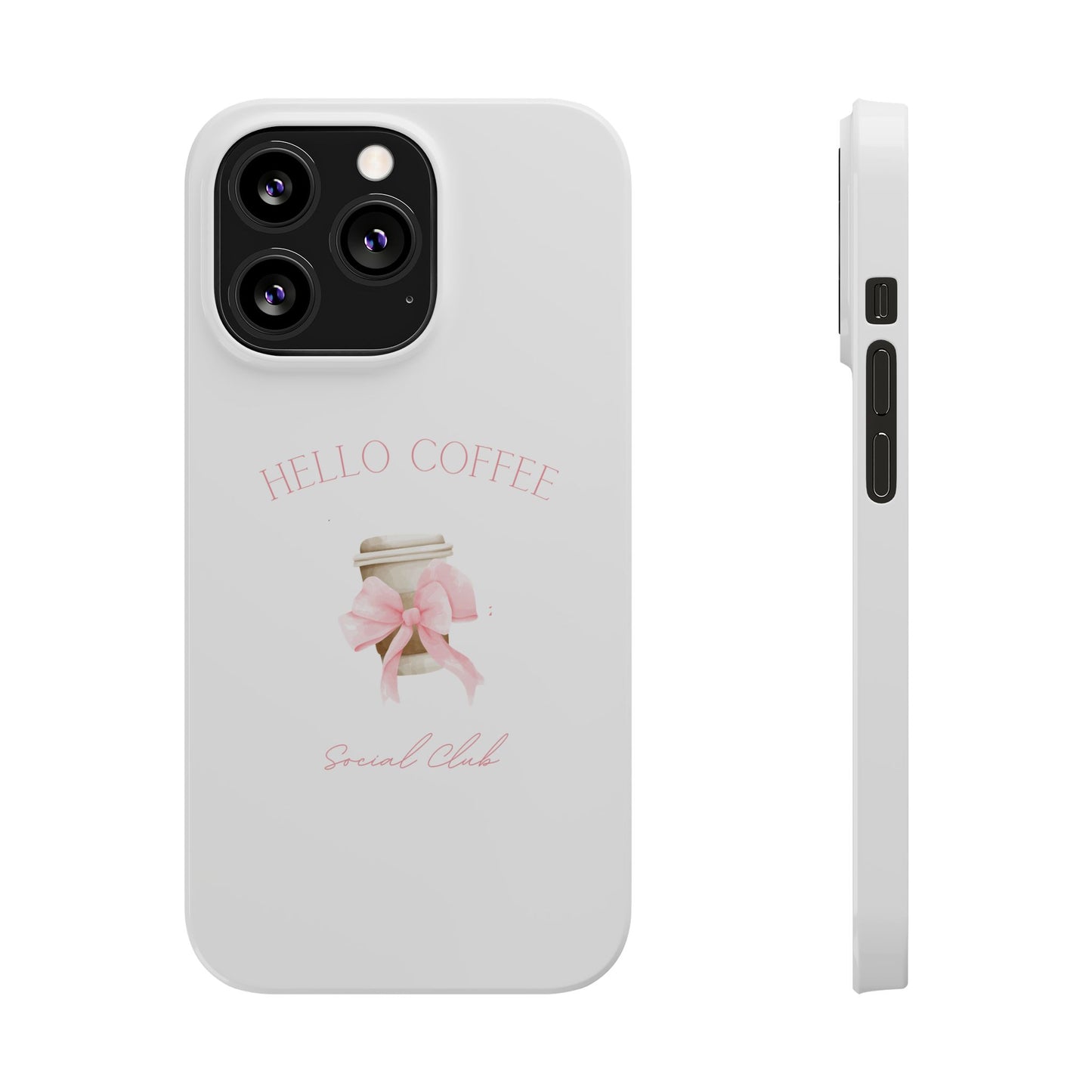 Hello Coffee Bows Slim Phone Case