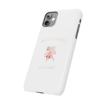 Hello Coffee Bows Slim Phone Case