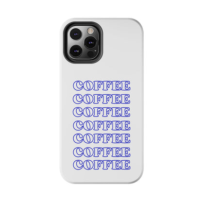 Coffee Repeating Blue Tough Phone Case