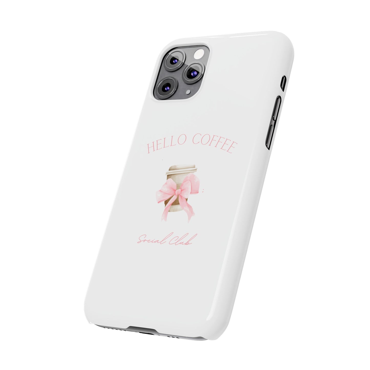 Hello Coffee Bows Slim Phone Case