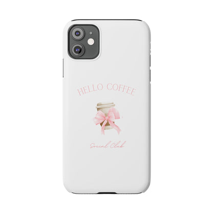 Hello Coffee Bows Slim Phone Case