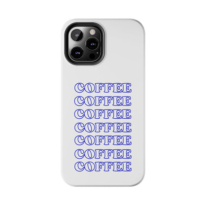 Coffee Repeating Blue Tough Phone Case