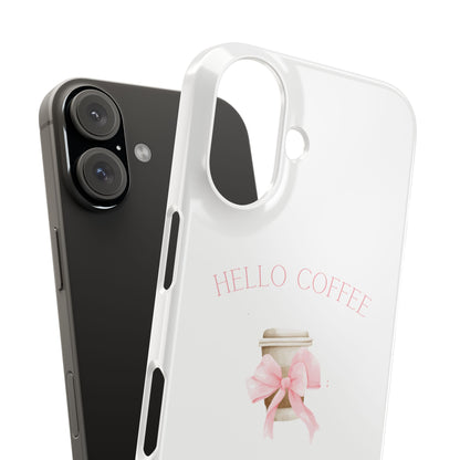 Hello Coffee Bows Slim Phone Case