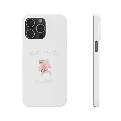 Hello Coffee Bows Slim Phone Case