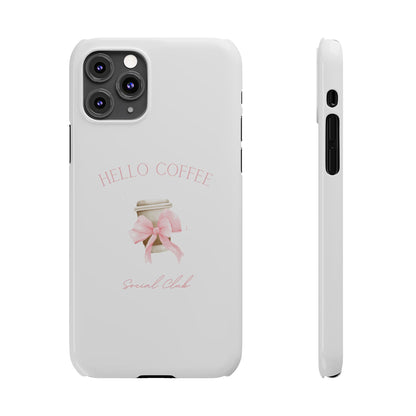 Hello Coffee Bows Slim Phone Case