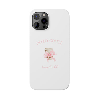 Hello Coffee Bows Slim Phone Case