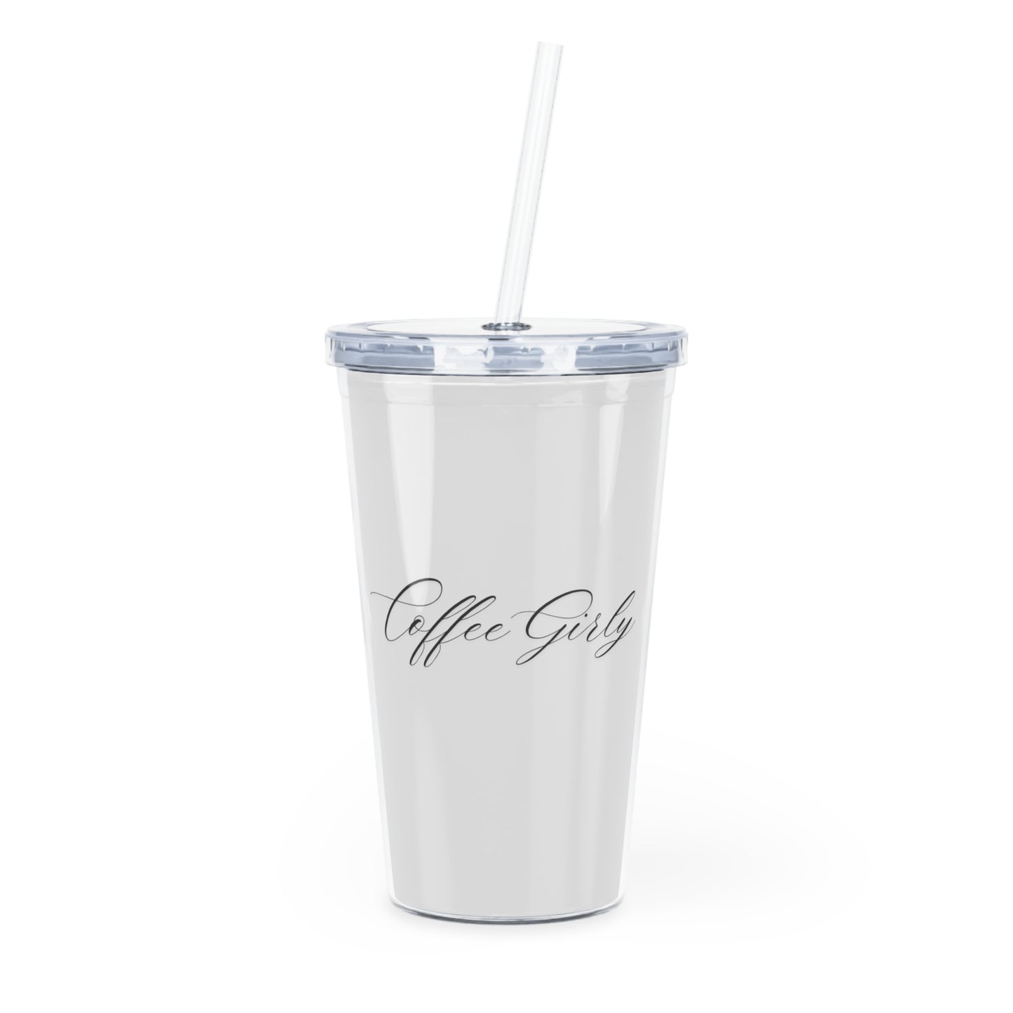 Coffee Girly Plastic Tumbler w/ Straw