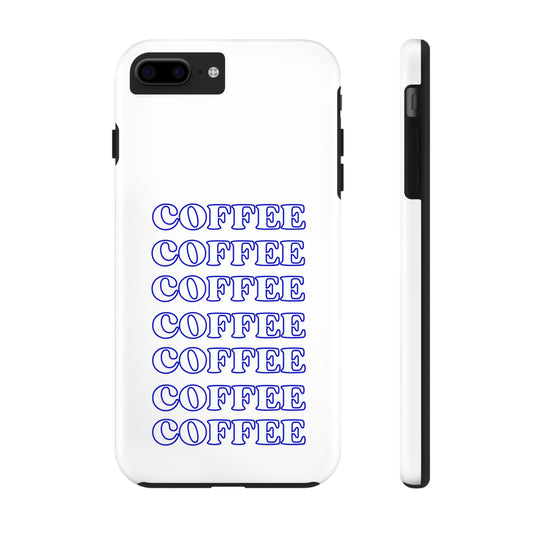 Coffee Repeating Blue Tough Phone Case