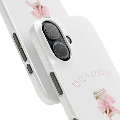 Hello Coffee Bows Slim Phone Case