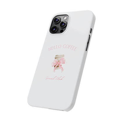 Hello Coffee Bows Slim Phone Case