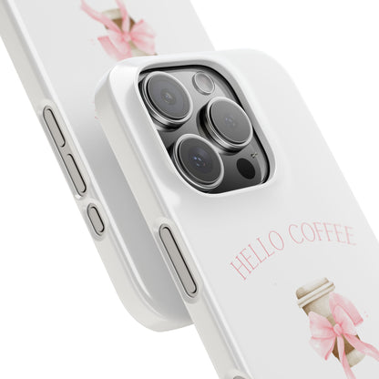 Hello Coffee Bows Slim Phone Case