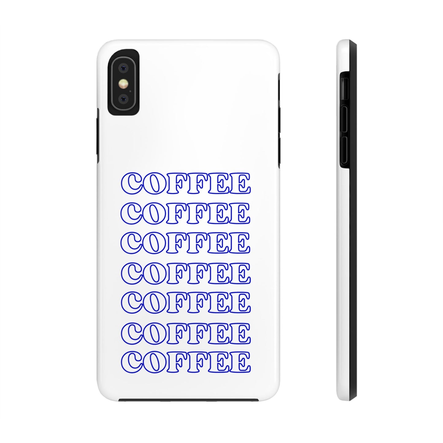 Coffee Repeating Blue Tough Phone Case