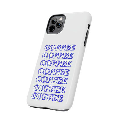 Coffee Repeating Blue Tough Phone Case