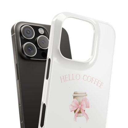 Hello Coffee Bows Slim Phone Case