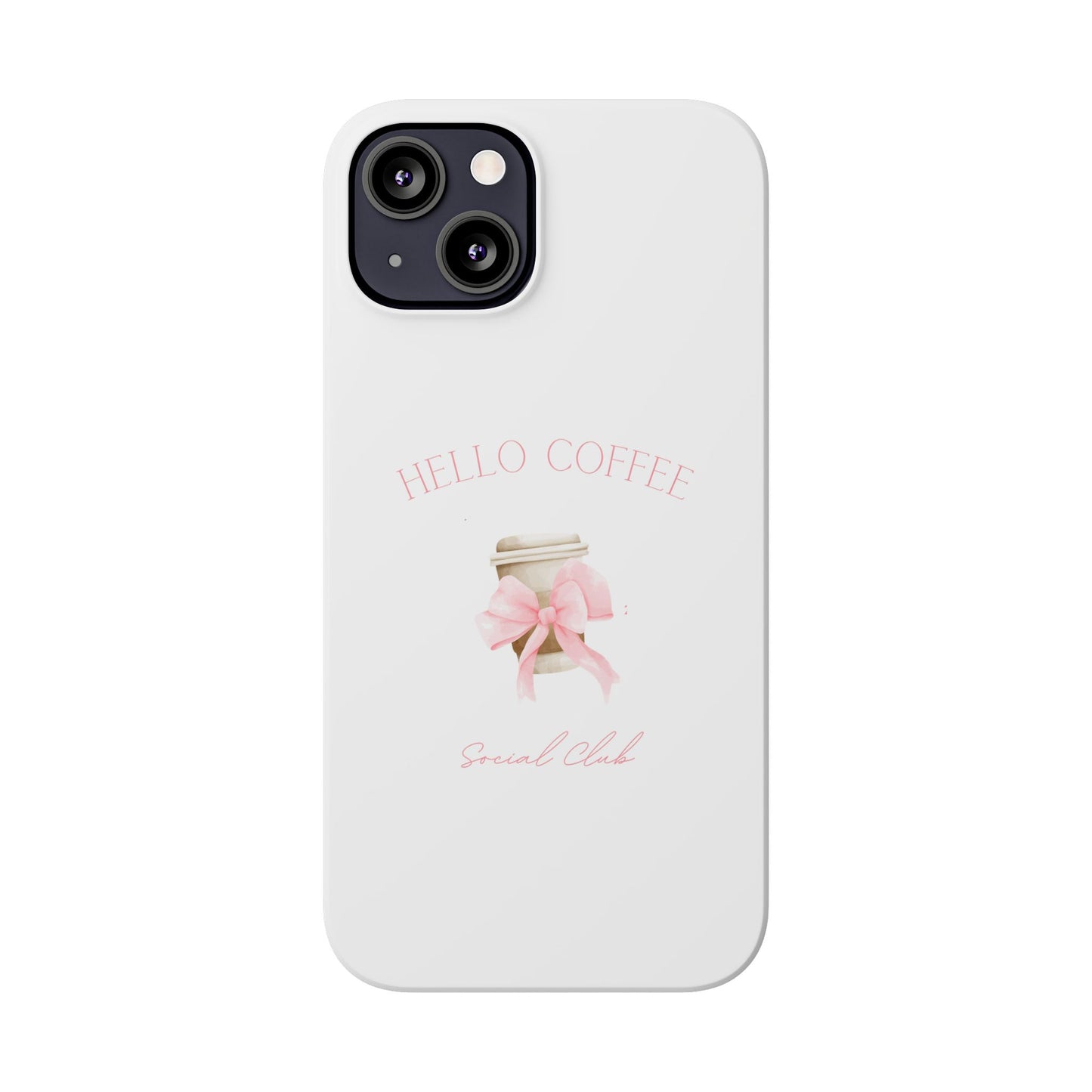 Hello Coffee Bows Slim Phone Case