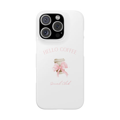 Hello Coffee Bows Slim Phone Case