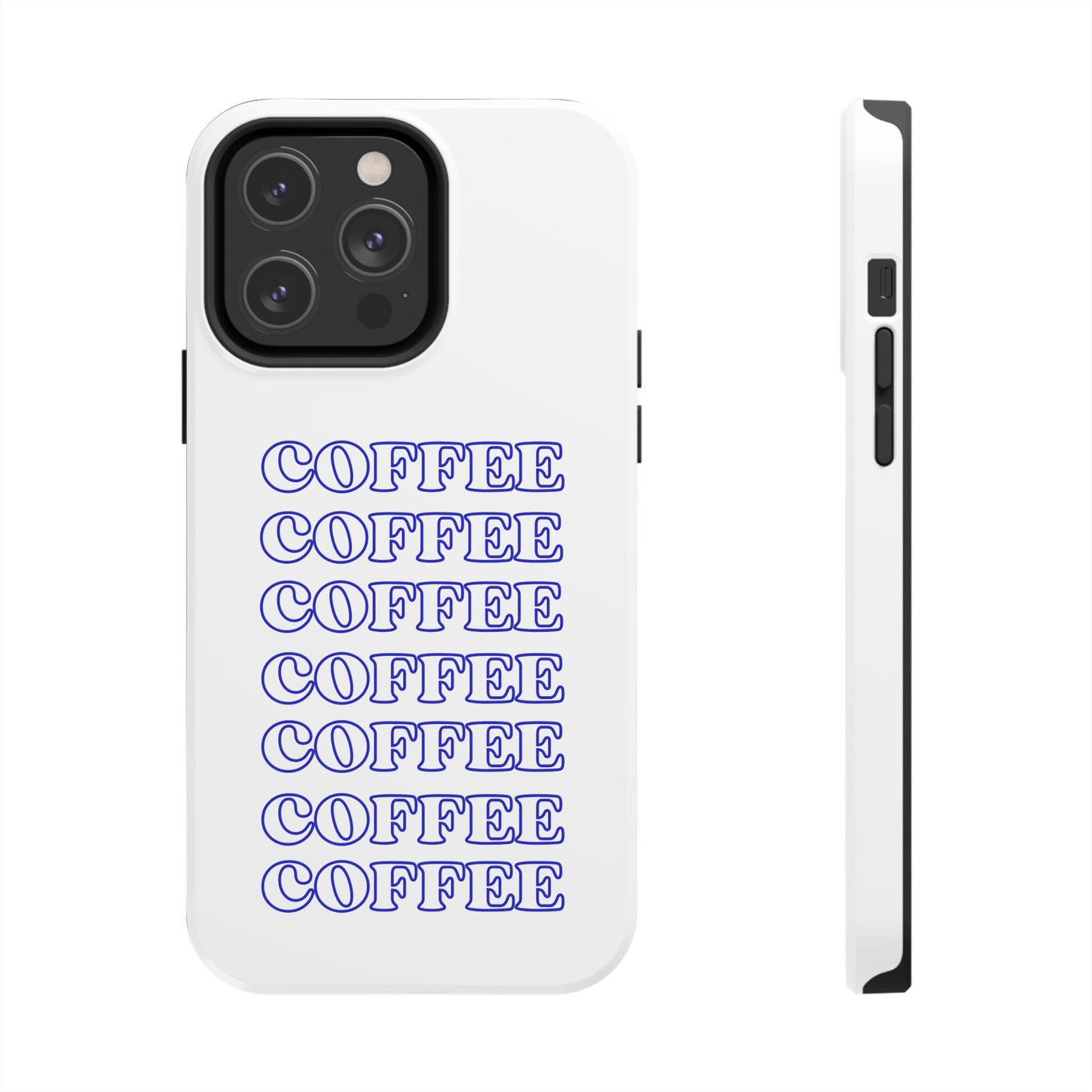 Coffee Repeating Blue Tough Phone Case