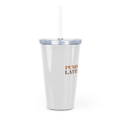 Pumpkin Spice Latte Season Plastic Tumbler w/ Straw