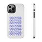 Coffee Repeating Blue Tough Phone Case