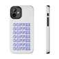 Coffee Repeating Blue Tough Phone Case