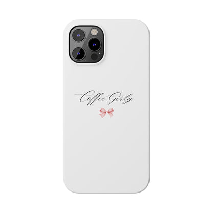 Coffee Girl Bow Slim Phone Case