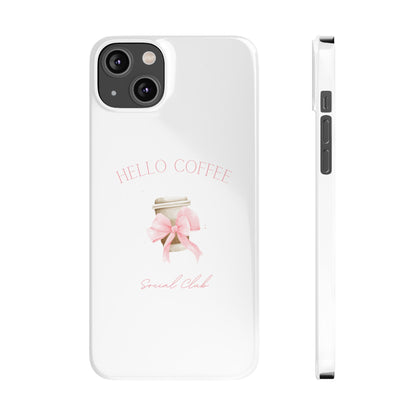 Hello Coffee Bows Slim Phone Case