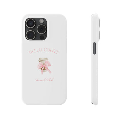 Hello Coffee Bows Slim Phone Case