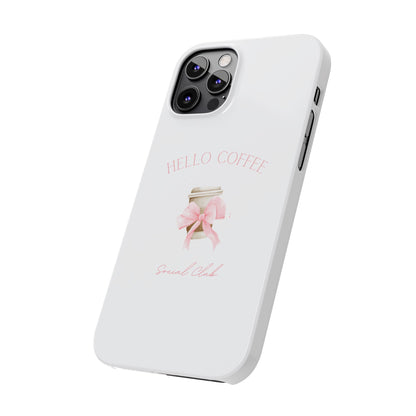 Hello Coffee Bows Slim Phone Case