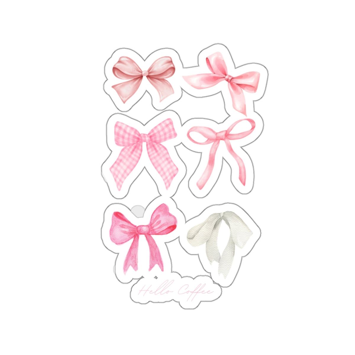 Hello Coffee Bows Sticker