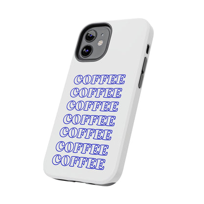 Coffee Repeating Blue Tough Phone Case