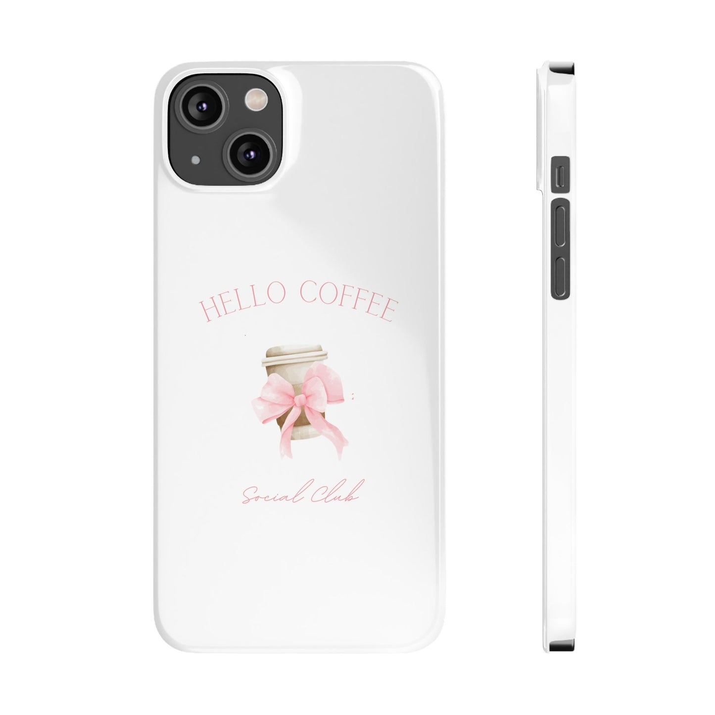 Hello Coffee Bows Slim Phone Case