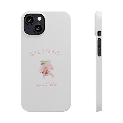 Hello Coffee Bows Slim Phone Case