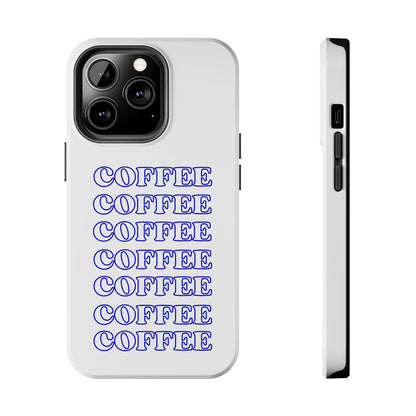 Coffee Repeating Blue Tough Phone Case