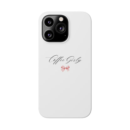 Coffee Girl Bow Slim Phone Case